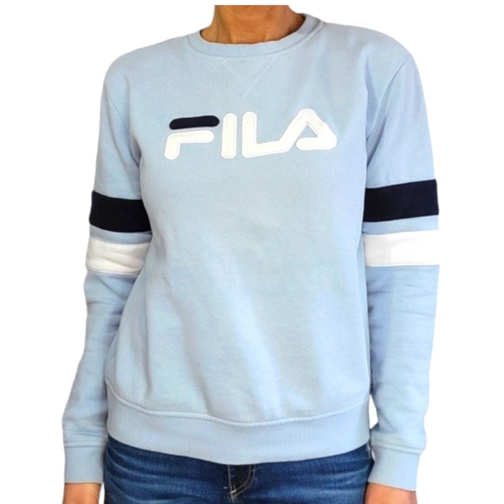 Fila Sky Blue Sweatshirt with Black/white Logo